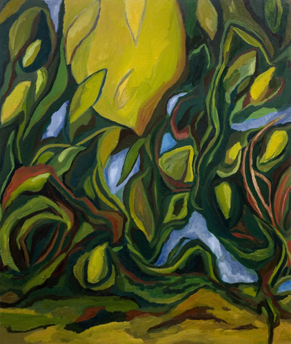 Cascade Jungle (2007). 42" x 36". Oil on canvas.