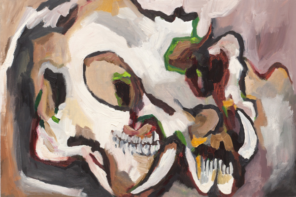 Possum Skull 2 (2009). 16" x 24". Oil on panel.
